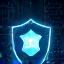 Digital shield representing cybersecurity protection
